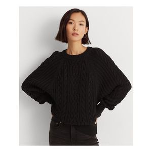 Lauren Ralph Lauren Black Cable Knit Sweater